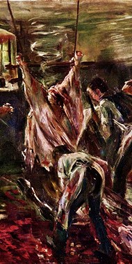 In the slaughterhouse, Lovis Corinth, 1893.