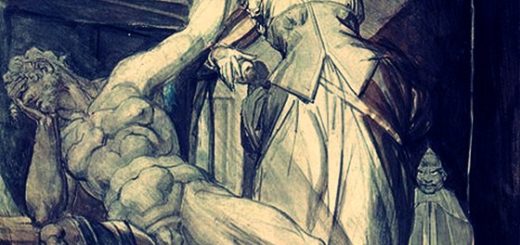 Kriemhild zeigt Gunther im Gefängnis den Nibelungenring (Johann Heinrich Füssli)